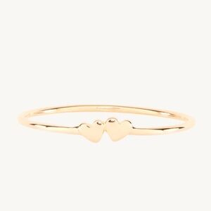 Catbird Twin Hearts Gold Stacking Ring